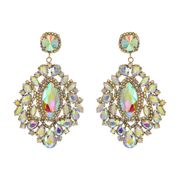 Large Crystal Rhinestone Statement Post Earrings for wholesale by SP Sophia Collection