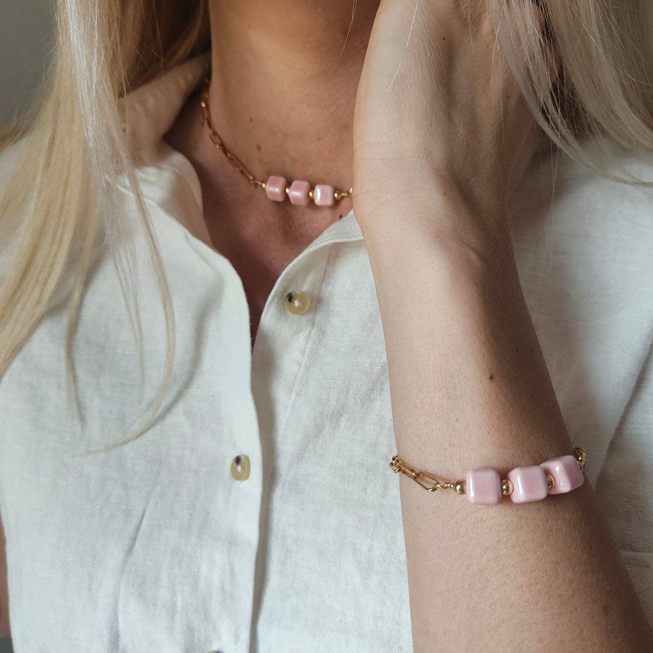 OE! - Wholesale Choker/Collar - Granita - Collare/Choker con dadi in ceramica4