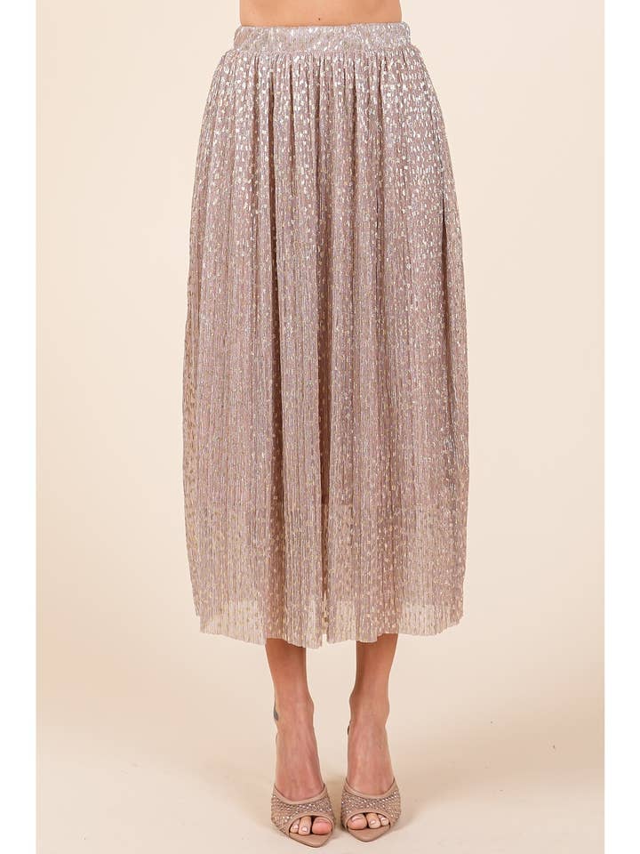 mittoshop - Wholesale Skirt - Women's - METALLIC GLITTER SPECKLE PRINT ELASTIC MIDI SKIRT1