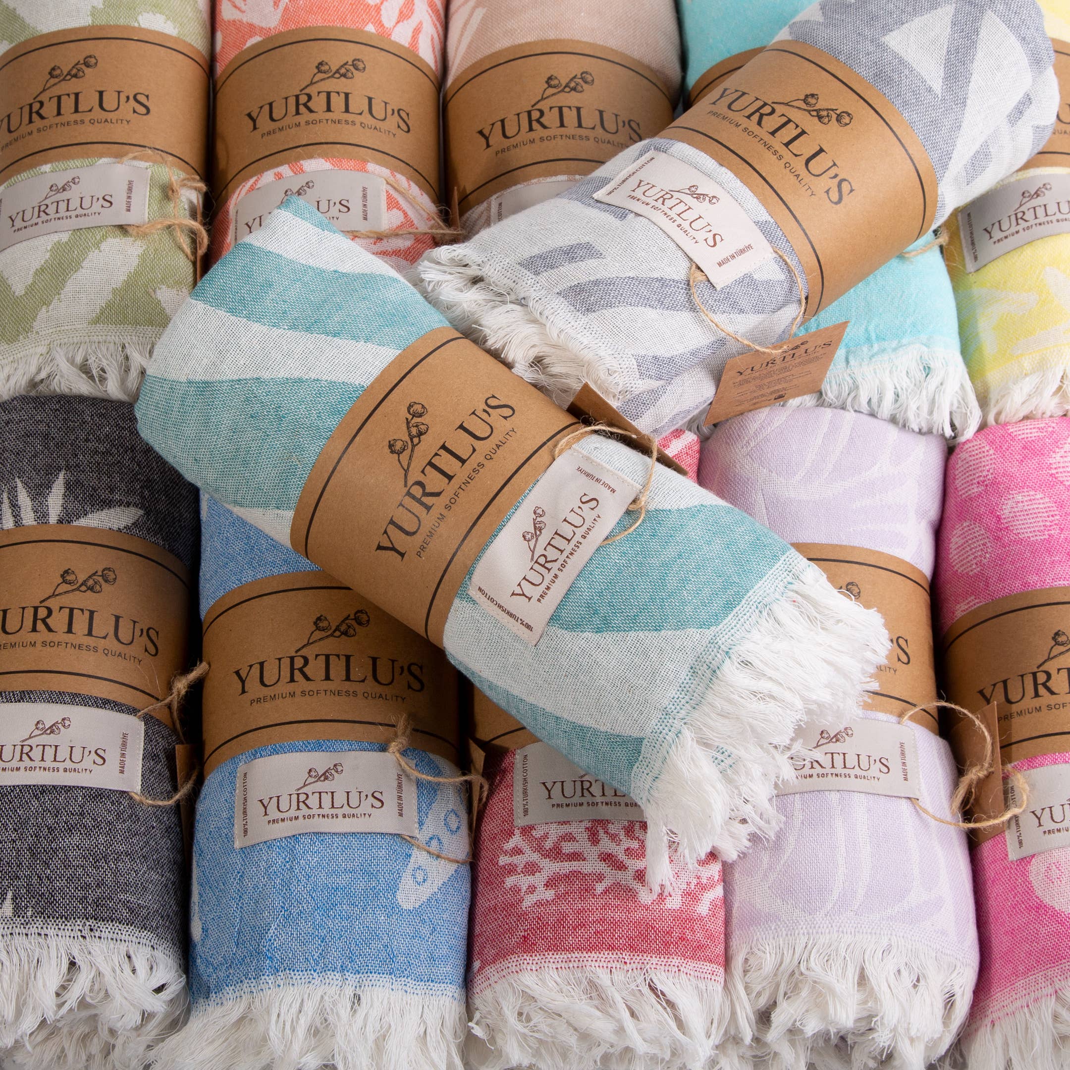 YURTLUS - Wholesale Strandlaken - YURTLU'S Harmony Series 38"x72" Turkse handdoek, sterk absorberend, voorgewassen - nieuw blauw9