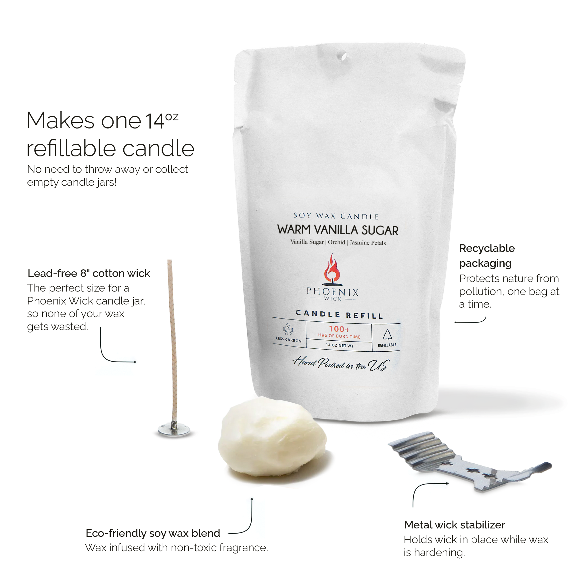 Phoenix Wick - Wholesale DIY Craft Kit - Warm Vanilla Sugar - Candle-Making Kit6