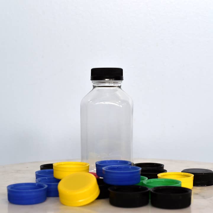 OH YES PLASTICS - Wholesale Milk/Juice Bottle - 12 oz Clear PET Square Juice Bottle 38mm Neck NY