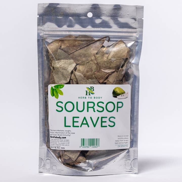 Herb To Body - Wholesale Herbs - Soursop Leaf 14 Grams - Approximately 50 leaves