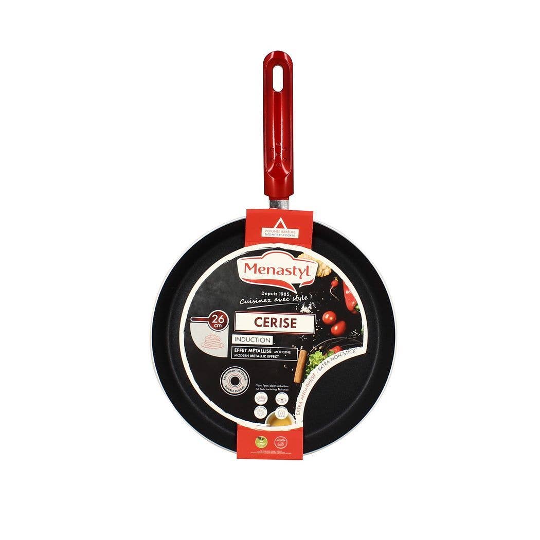 Menastyl - Wholesale Pan - CERISE 25cm aluminum crepe pan - induction compatible1