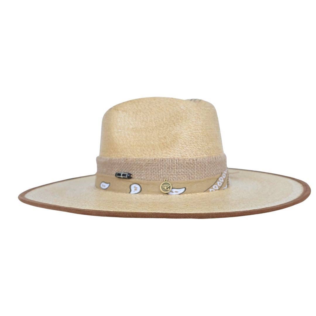 Tan Steve  Straw Western Crown Hat for wholesale on Faire2
