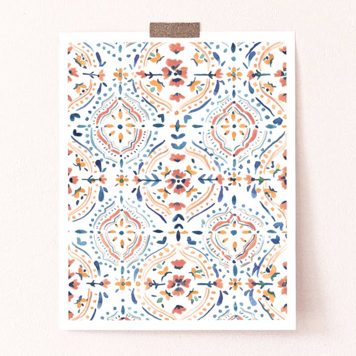 Moroccan Tiles Art Print for wholesale by Sabina Fenn