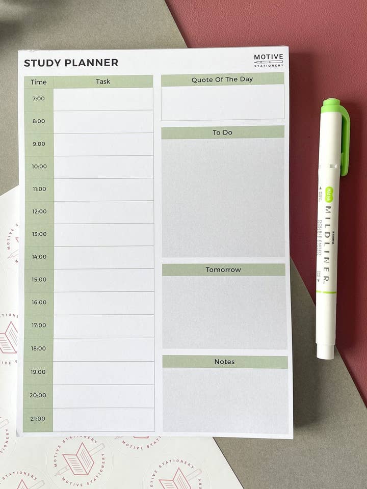 Student Study Planner Organiser Daily Planner A5 Notepad for wholesale by Motive Stationery