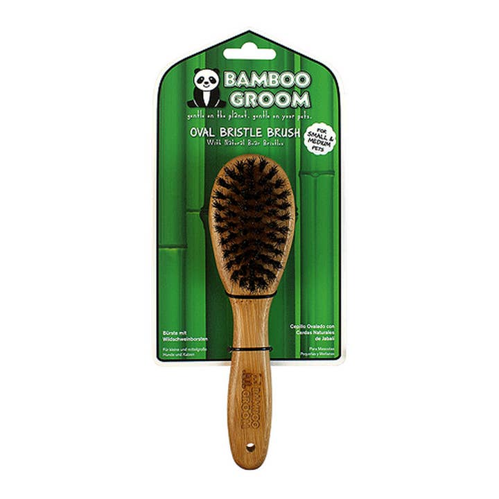 Alcott Bamboo Groom Bristle Brush S/M for wholesale by King Wholesale Pet Goods