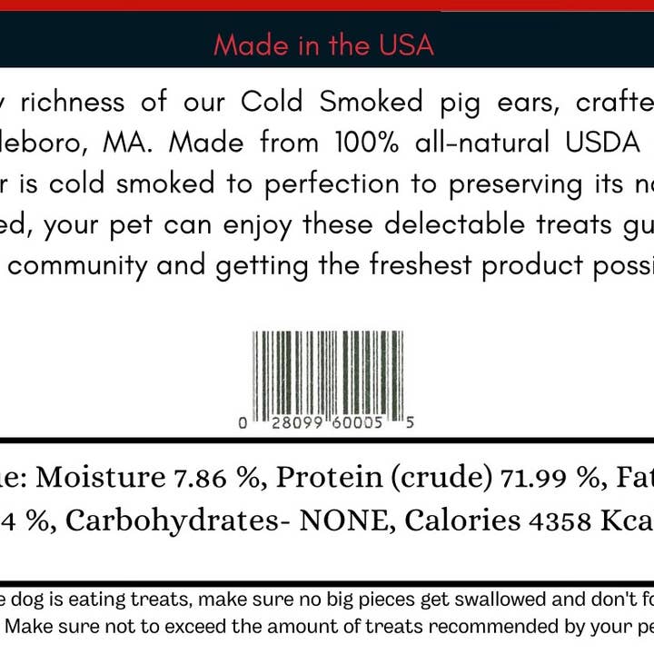 The Meat Bar Marketplace - Wholesale Pet treats – Dog - The Craft Butcher Bones Smoked Ears 12/2pck1