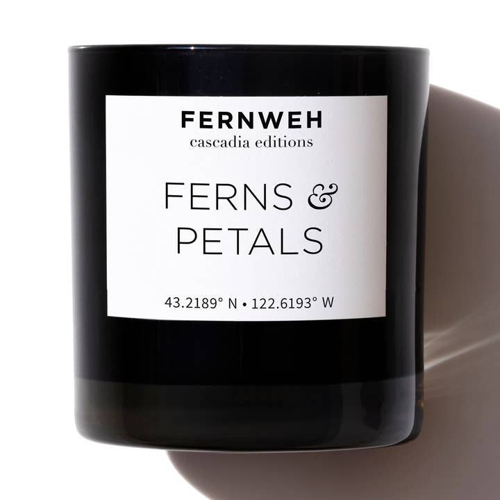 Ferns & Petals Scented Soy Luxury Candle - 11oz Glass for wholesale by Fernweh Editions