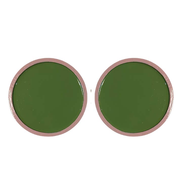 Hand Painted Green and Pink Coaster (Pair) for wholesale by Muse Homeware