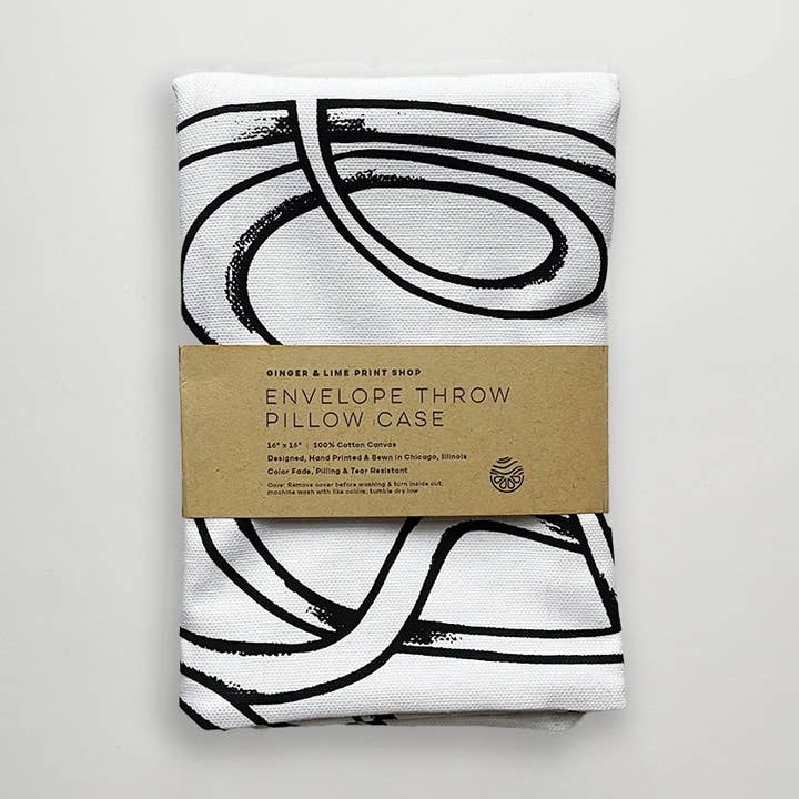 White Tangle Envelope Pillow Cover for wholesale by Ginger & Lime Print Shop