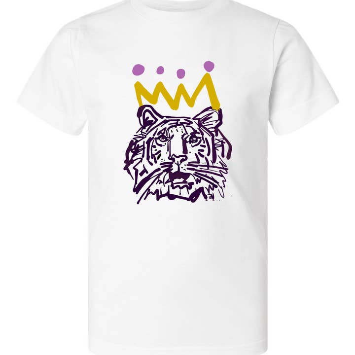 The Youth Purple x Gold Tiger T-shirt for wholesale by Stadium Shoppe & Co