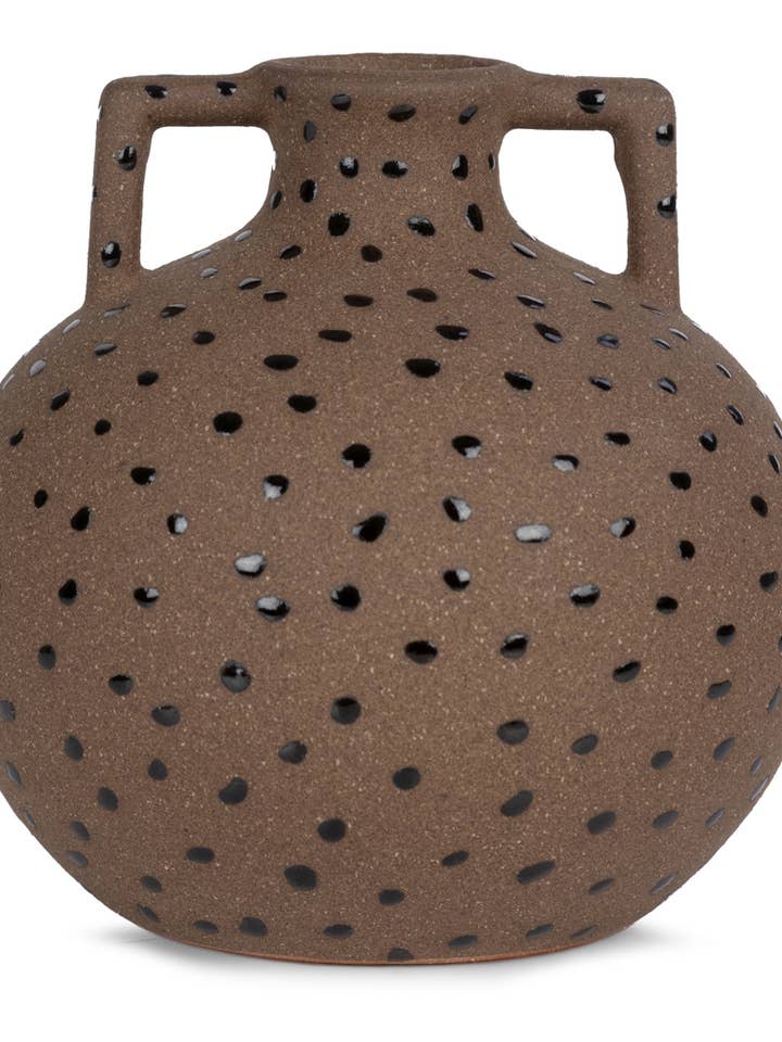 Vase brun rond 15 cm VE 4 pour la vente par Baden Collection