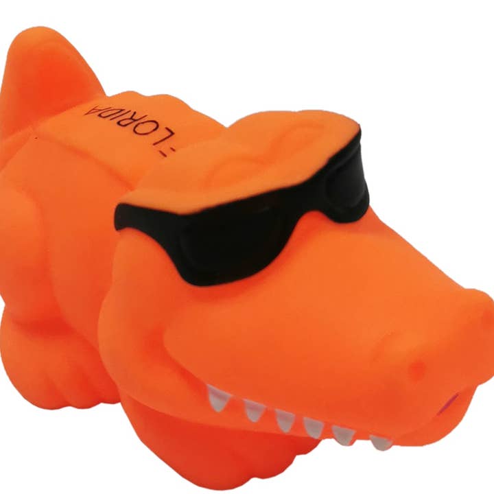 FLORIDA GATOR Vinyl Orange Squeaky dog toy for wholesale by Pet Souvenirs