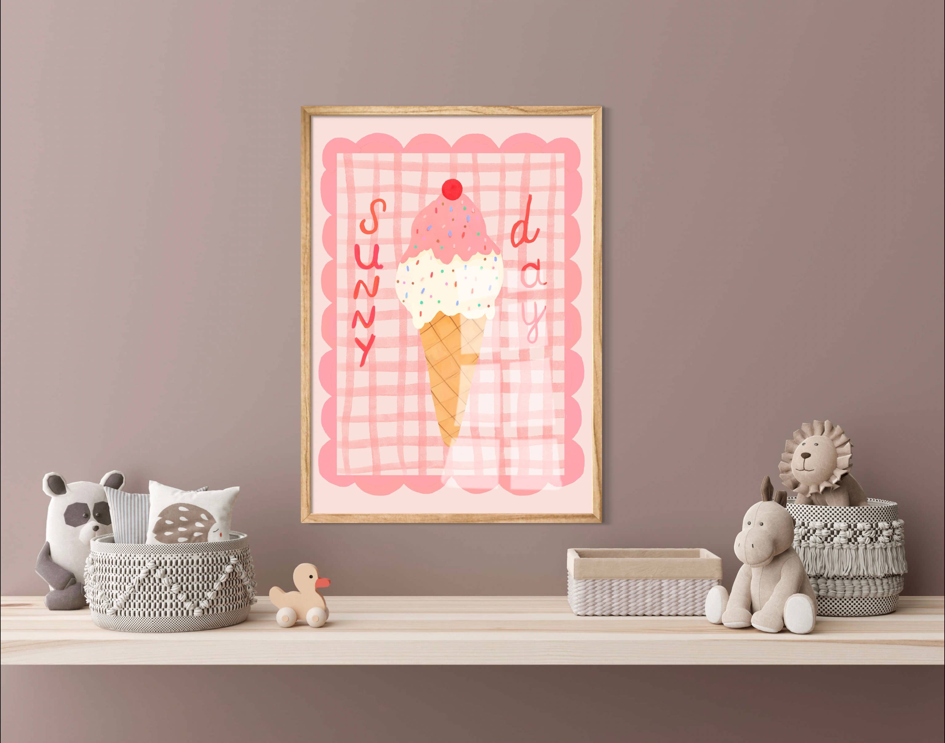 Kate Fox Design – wholesale Art print – Kids & baby – Ice Cream Sunshine, Children’s Room, Bright and Colourful6