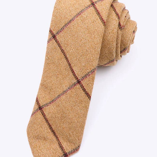 Unipap's – wholesale Necktie – Men’s – Men's Brown Tartan Tie No. 1 in Wool "Norbert"