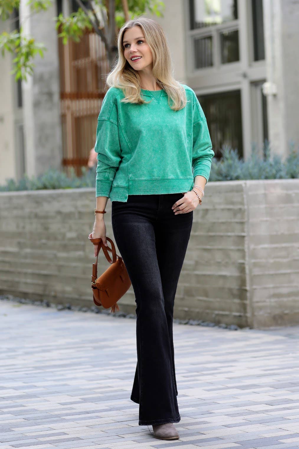 MOCHA  French Terry Acid Wash Pullover for wholesale on Faire14