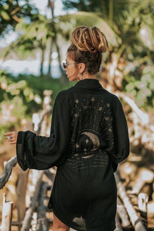 Isla Sol - Wholesale Kimono – Women's - Sunset Kimono - Sunset Dreams/Black3