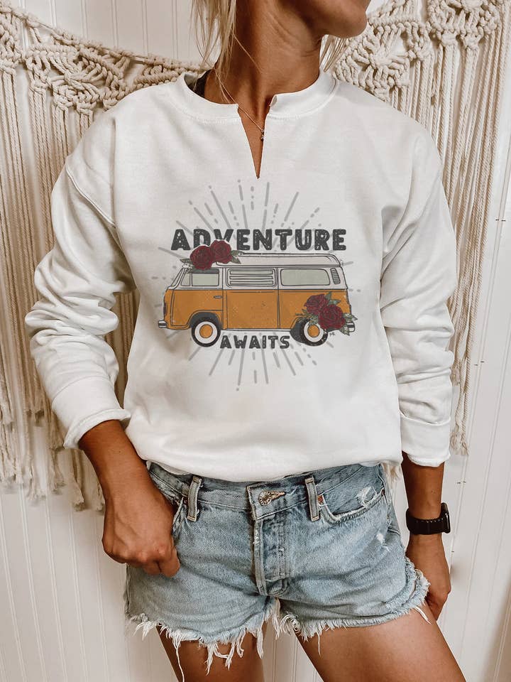 Adventure Awaits Sweatshirt for wholesale by Magnolia Ranch Originals