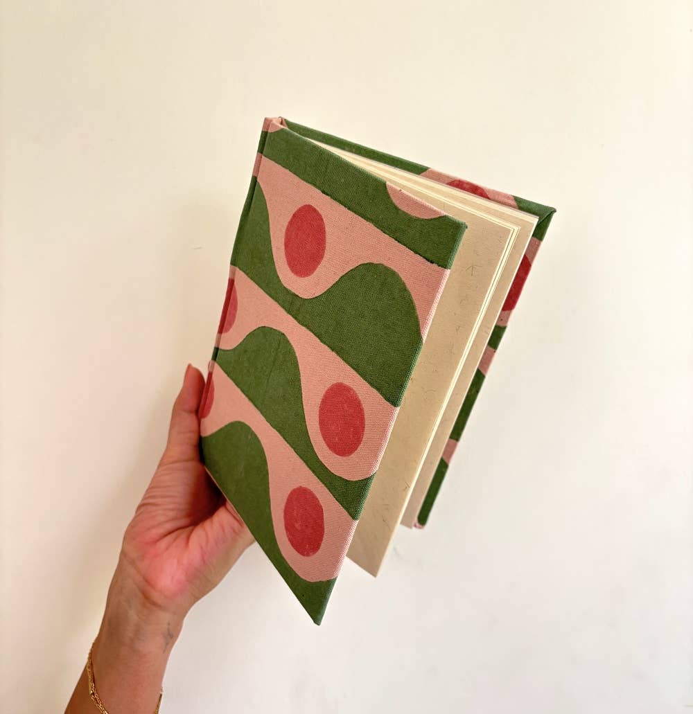 Casa Amarosa - Wholesale Notebook - Handmade Paper Journal Notebook, Pink & Green - A51