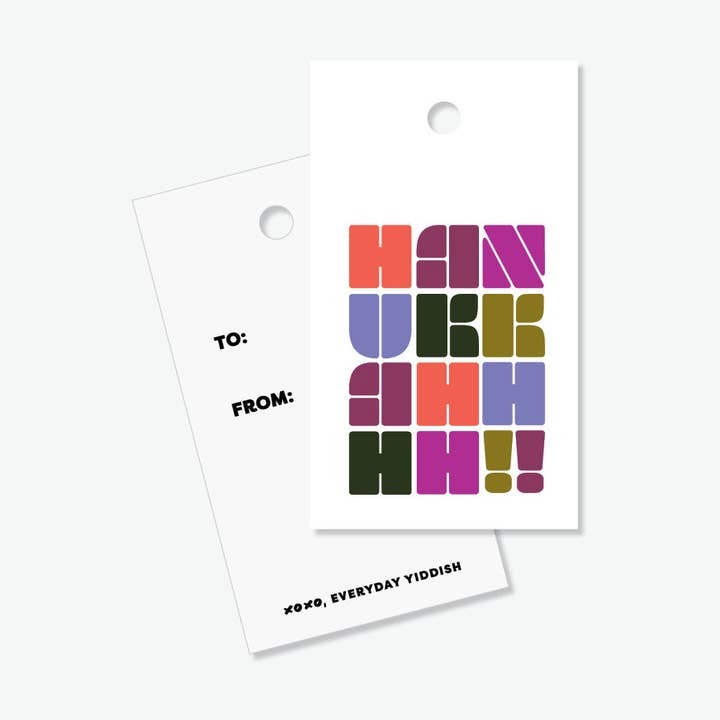 Hanukkahhhh!! Gift Tags for wholesale by Everyday Yiddish