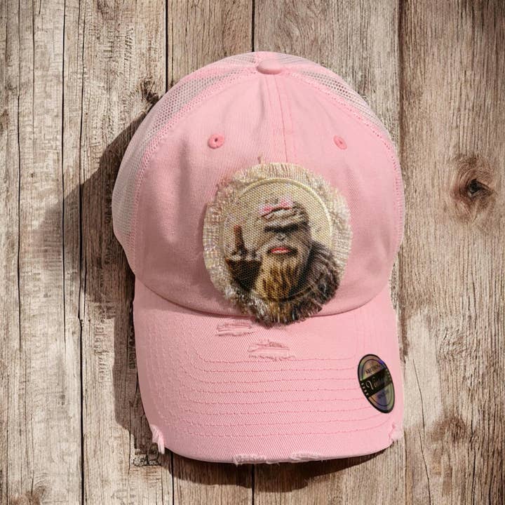 Sasquatch Middle Finger Vintage Distressed Trucker Hat for wholesale by The Crafty Campers