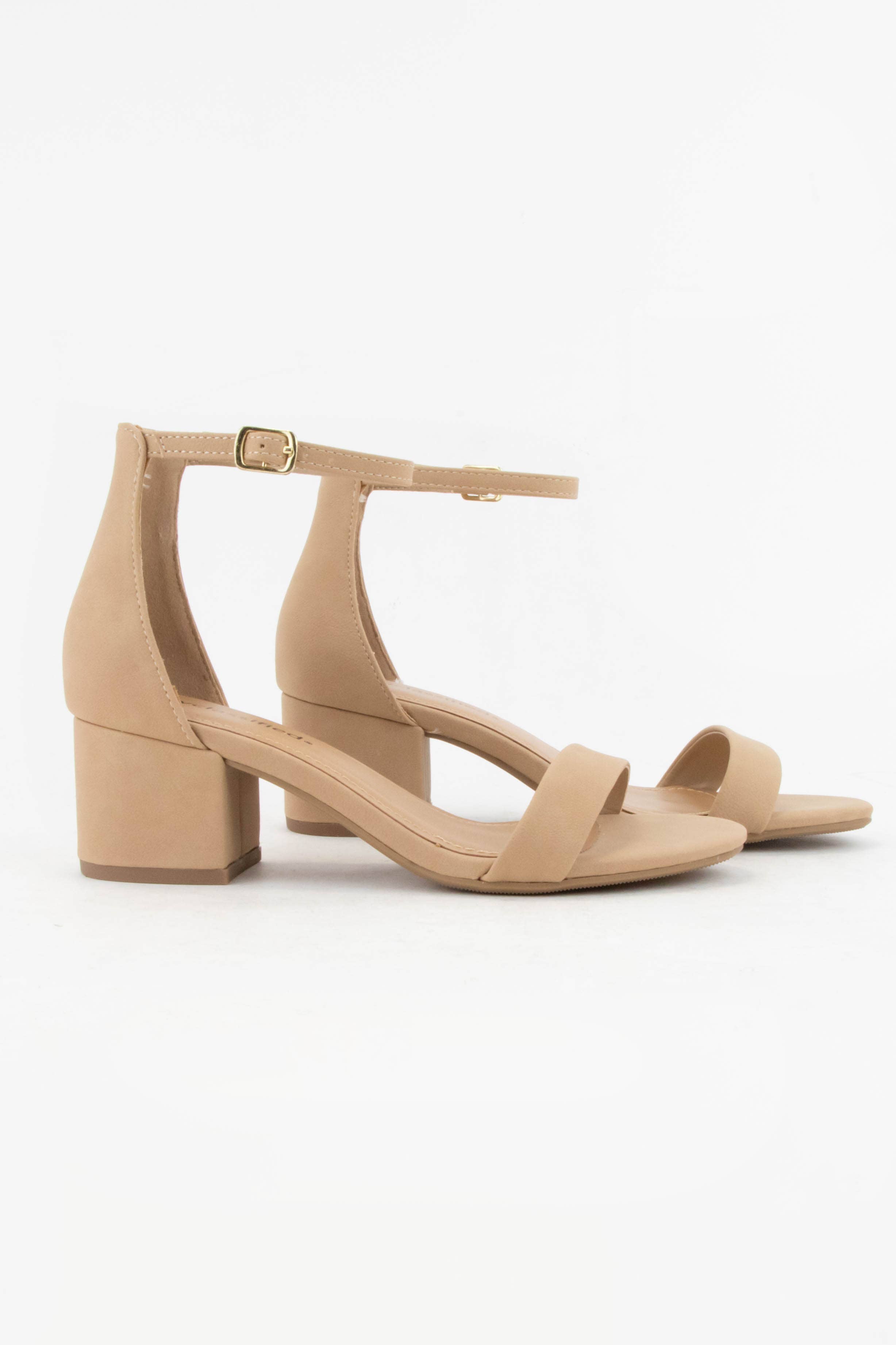 CCOCCI - Wholesale Low Heels - Women's - BASIC ANKLE STRAP SANDAL KITTEN HEEL10