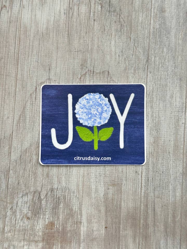 Joy Hydrangea StickerĀ for wholesale by Citrus Daisy