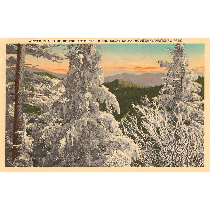 Postal SC-63 Invierno en las Grandes Montañas Humeantes para venta al por mayor de Found Image Press