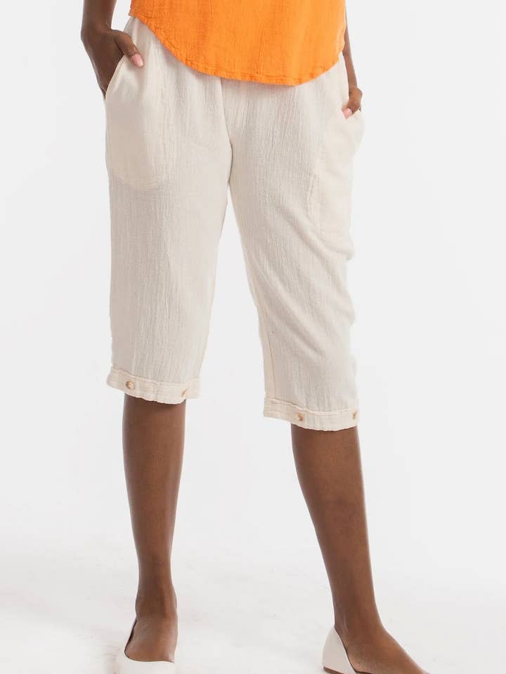 Cottonways - Wholesale Pants - Women's - NYDIA 100% Cotton Gauze Capri
