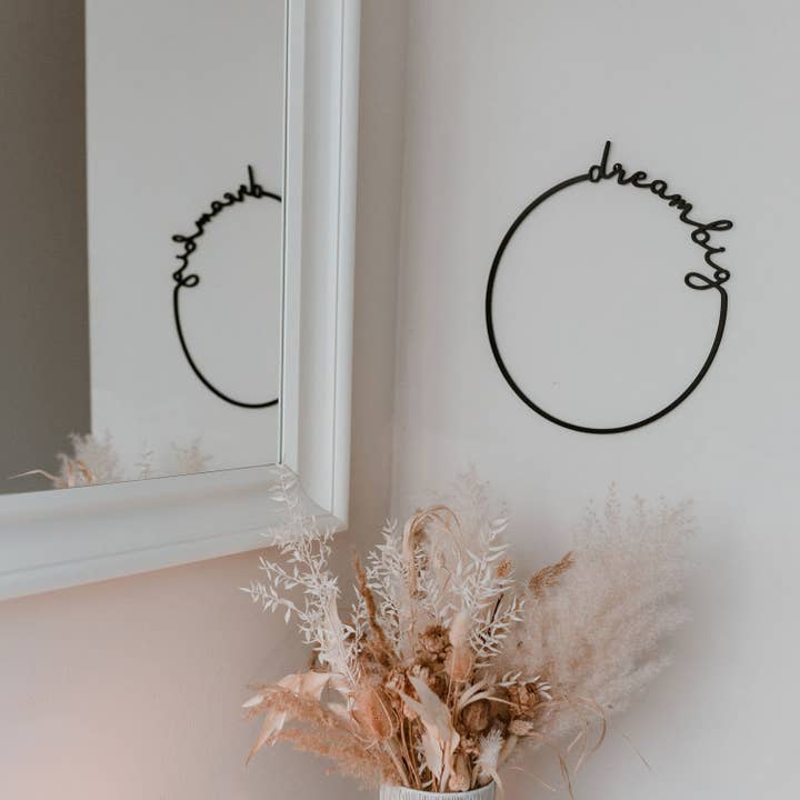 Eulenschnitt - Wholesale Wreath - Dream Big wooden wreath 31cm (pack of 8)1