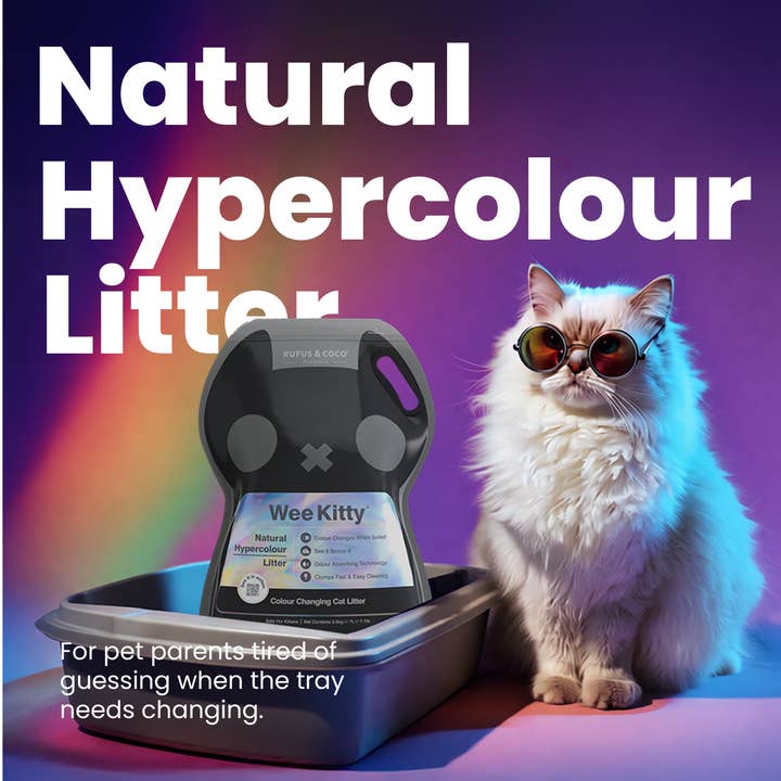 Wee Kitty Hypercolour Natural Litter for wholesale by Rufus & Coco