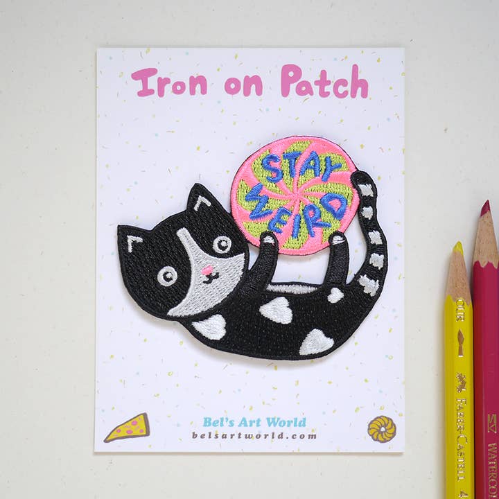 Stay Weird Iron On Patch for wholesale by Bel's Art World