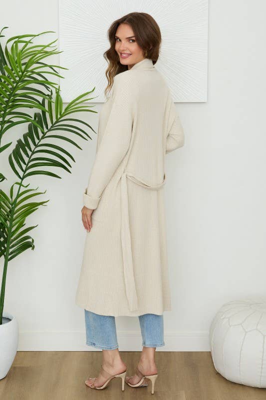 VENTI6 – Großhandel Strickjacke – Damen – LANGER STRICK-CARDIGAN MIT TAILLENBINDUNG UND TASCHEN (N7175)4