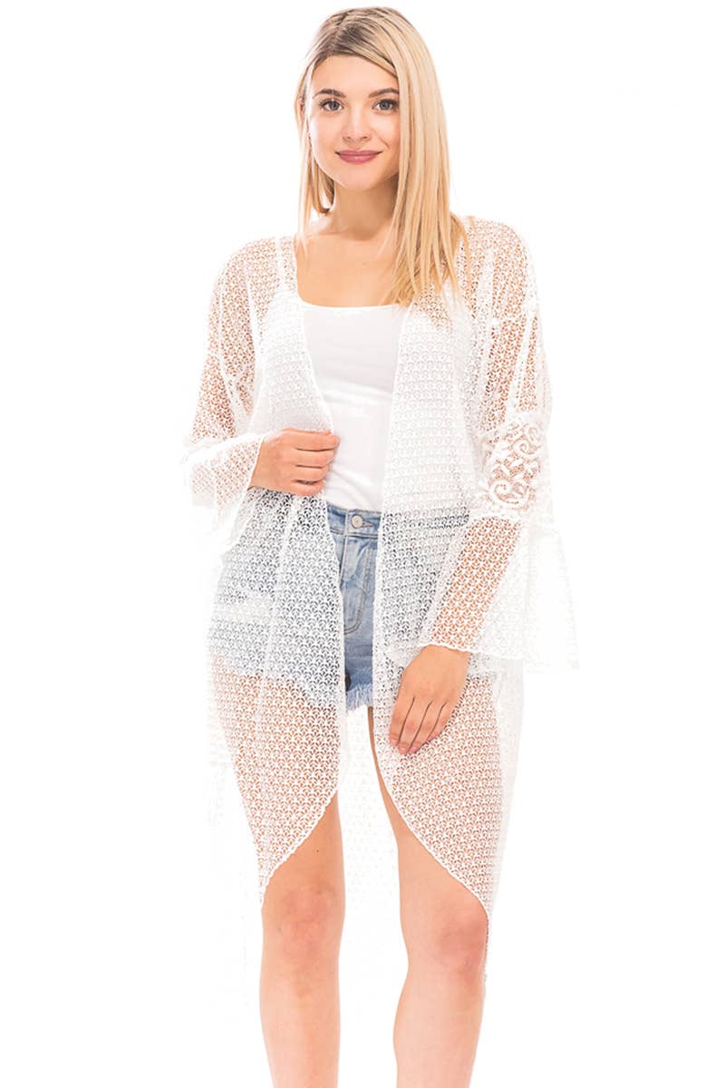 Cap Zone – Großhandel Kimono – Damen – Lux Glory Gehäkelter Chiffon-Kimono mit floraler Spitze4