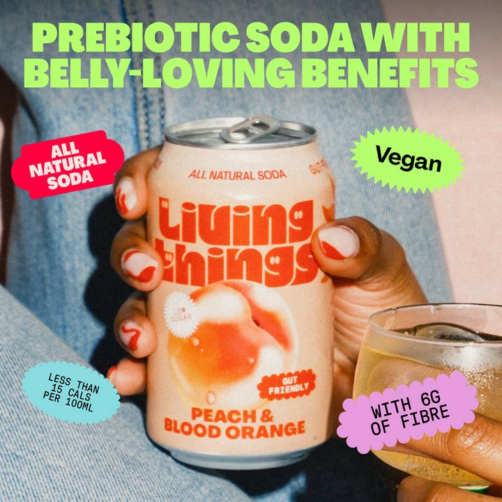 Living Things - Wholesale Frisdrank/koolzuurhoudende drank - Living Things Prebiotic Frisdrank - Perzik & Bloedappelsien
