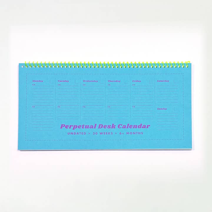 Calendario da tavolo perpetuo, senza data, colore: verde acqua per la vendita all'ingrosso da parte di Next Chapter Studio