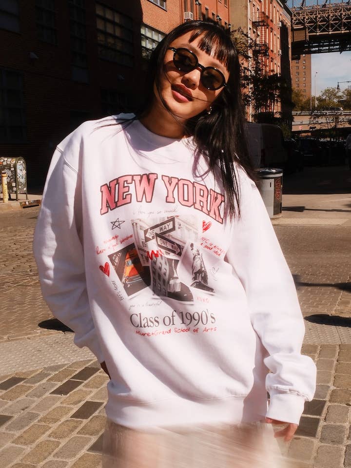 New York Yearbook Graphic Sweatshirt for wholesale by Mure and Grand