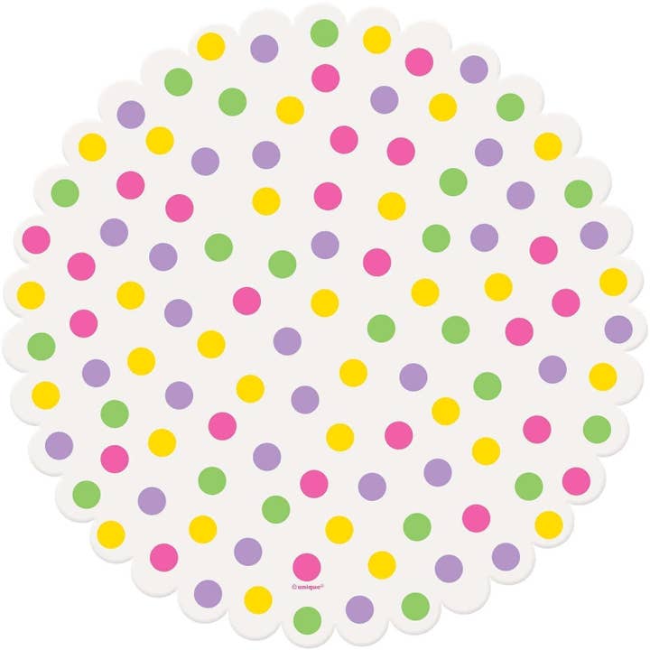 Party Expo, LLC - Wholesale Disposable Plate - Bright Polka Dot Easter Paper Doilies