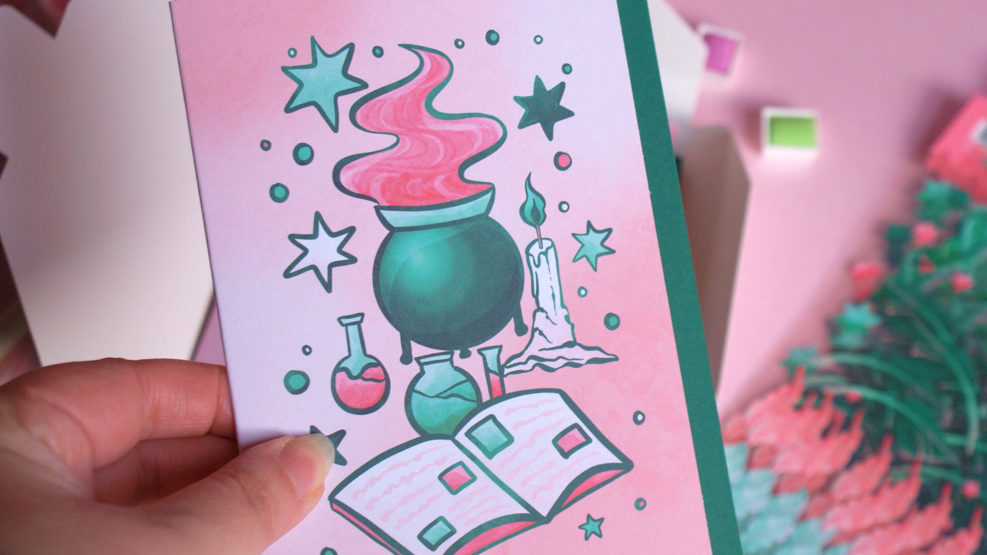 Flutter & Fern - Vente Carte de vœux classique - Fabrication de potions - Carte A62