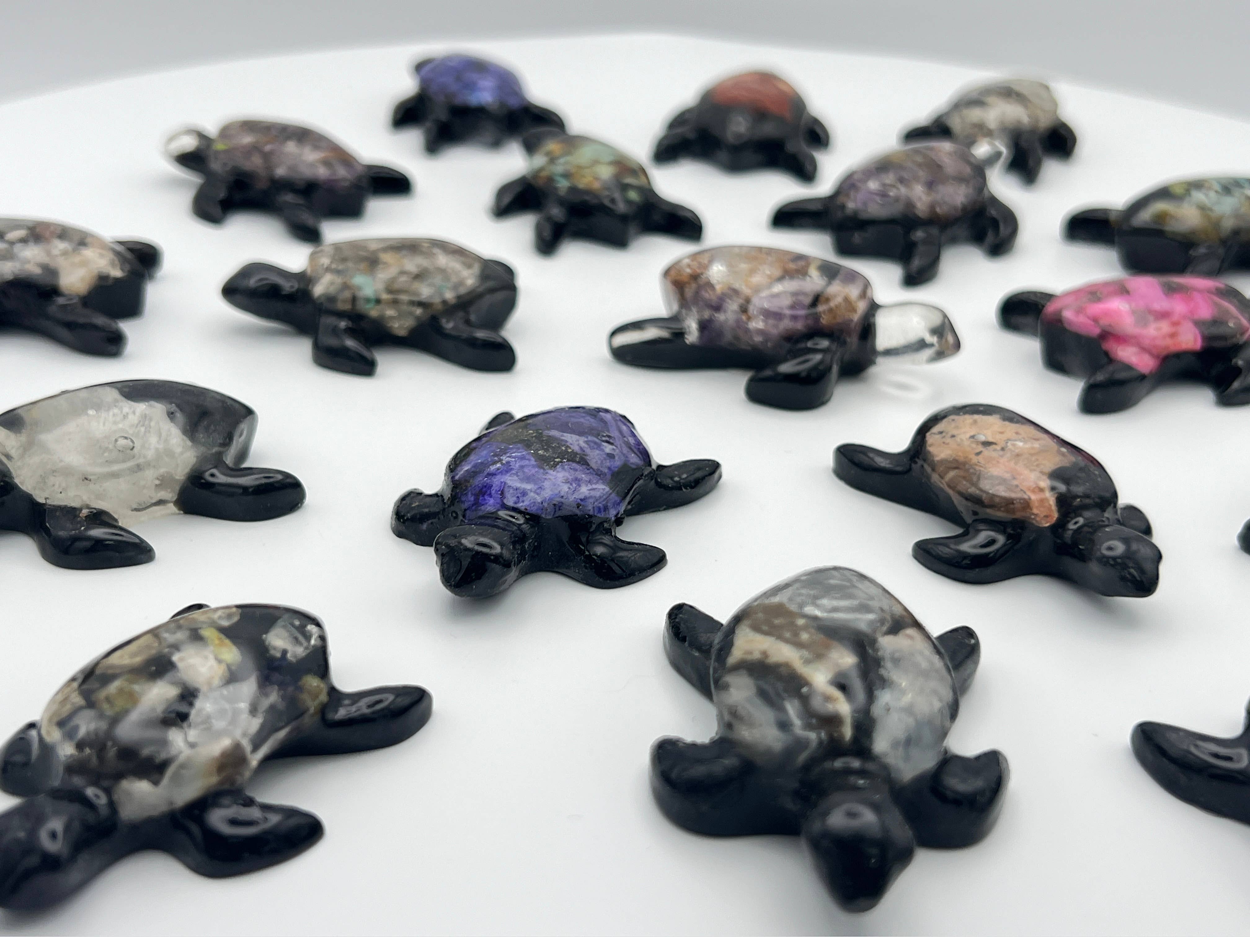 Loose Neck Land - Wholesale Decorative Figurine - Semi-Precious Stone Turtles4