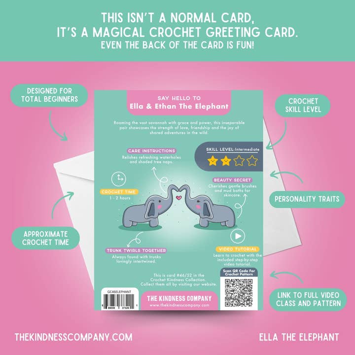 The Kindness Company - Wholesale Love Card - Love Card & Elephant Crochet Pattern6