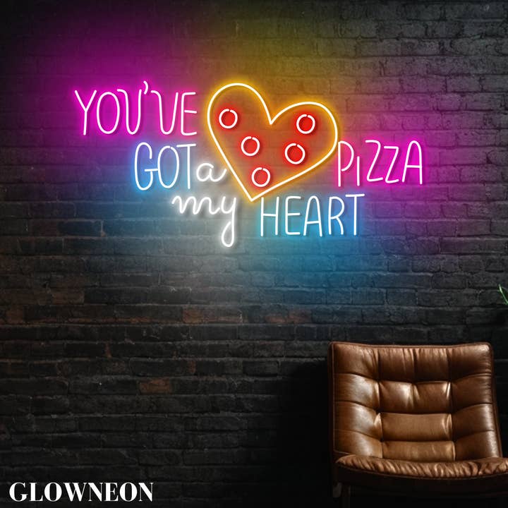 Glow Neon - Wholesale Neon Sign - You Got A Pizza My Heart Led Sign, Pizza Shop Valentine Sign1