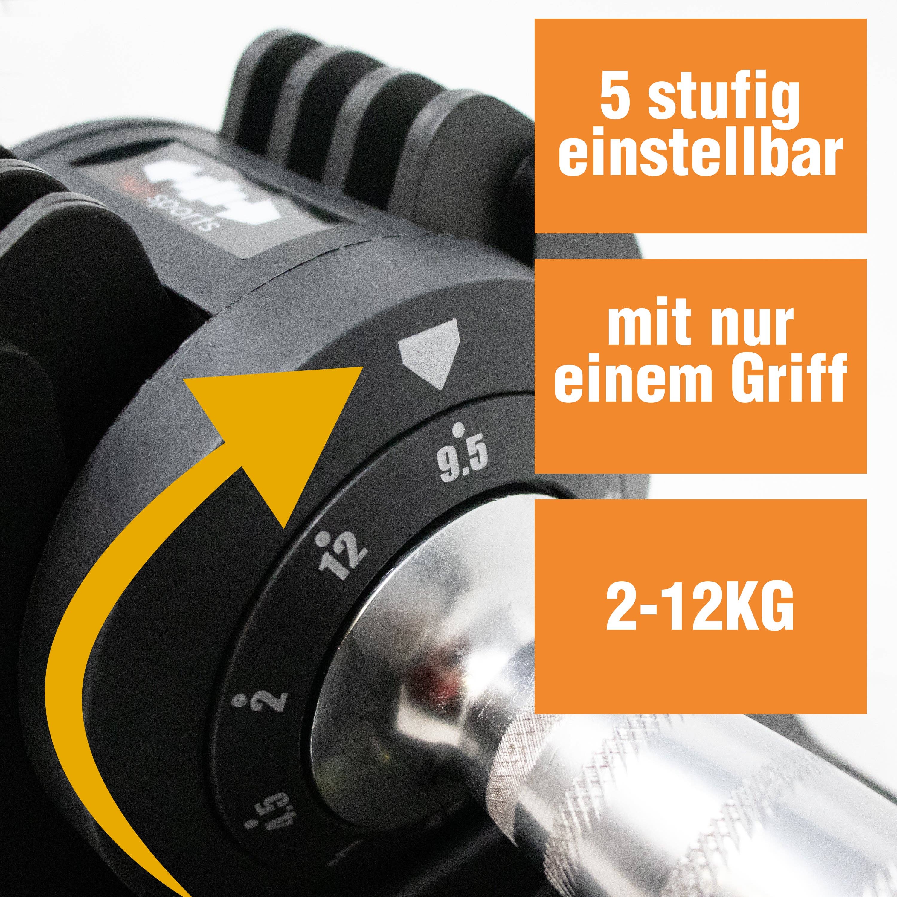 Close Up GmbH - Wholesale Fitness Equipment - nurisports Set 2 adjustable dumbbells 2 kg - 12 kg5