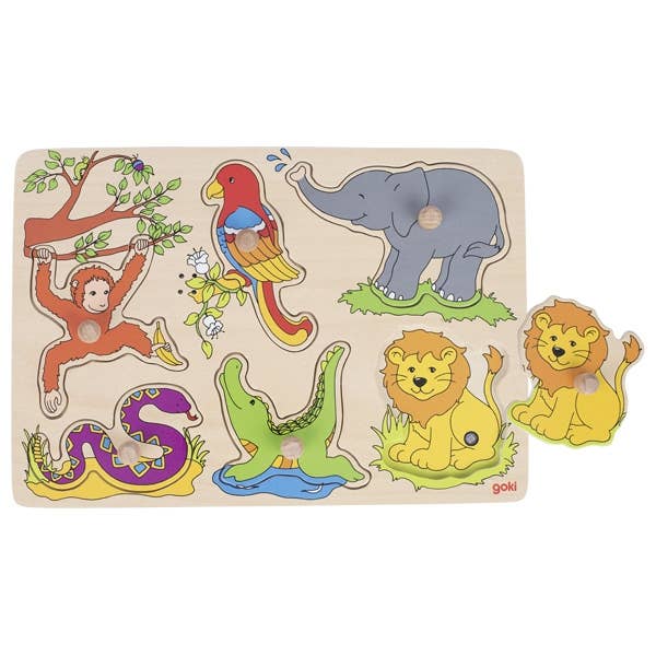 Goki America - Wholesale Puzzle - Kids - Sound-puzzle, zoo animals, with animal voices