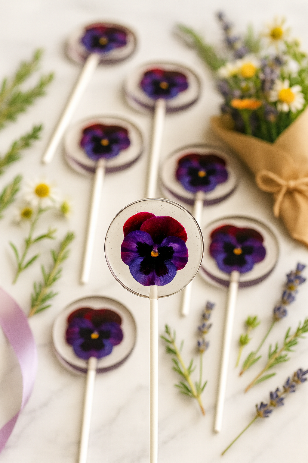 TheLollipopStudio - Wholesale Lollipop - Wholesale Pansy Lollipops for Florists and Events1
