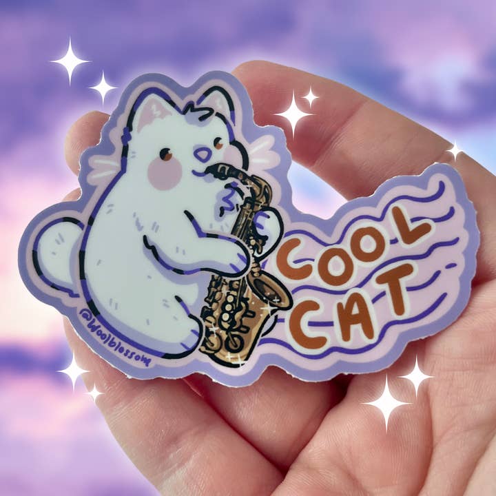 Woolblossom - Wholesale Sticker - Cool Cat Jazz ~ Sticker