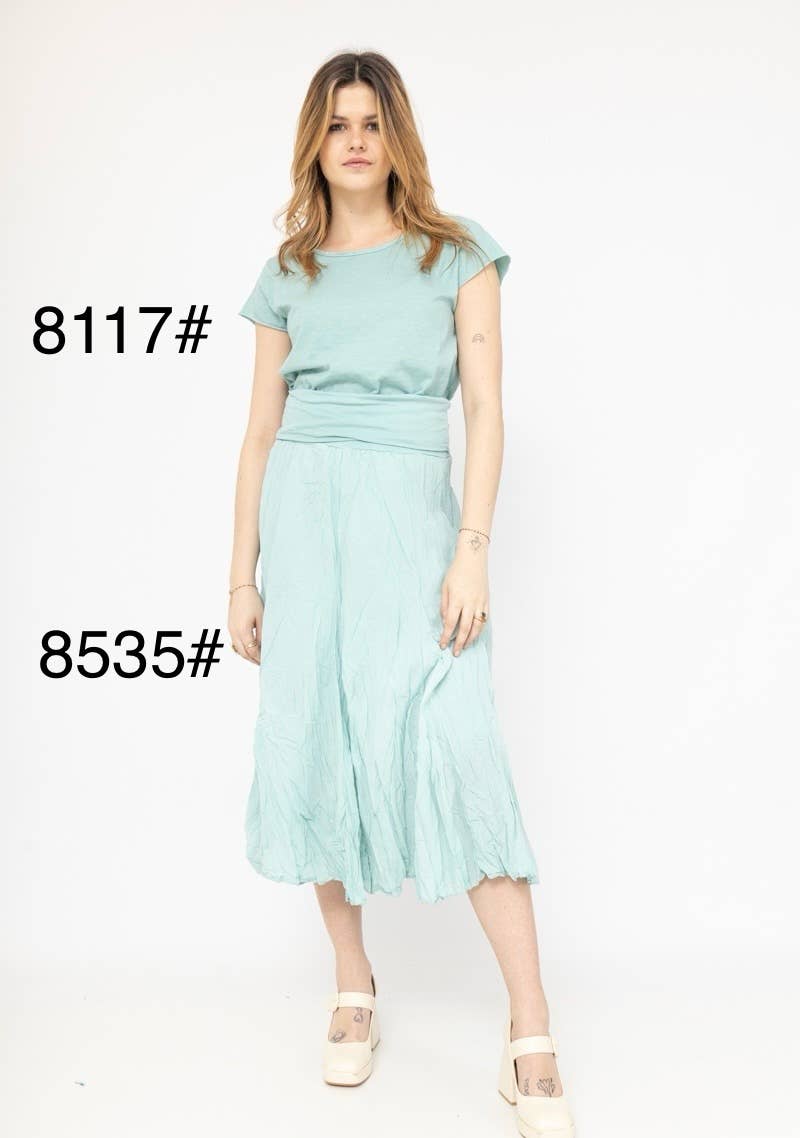 LINEN & COTTON HOUSE – Engroshandel T-shirt – til kvinder – Bomuld t-shirt med rund hals, basis 811744