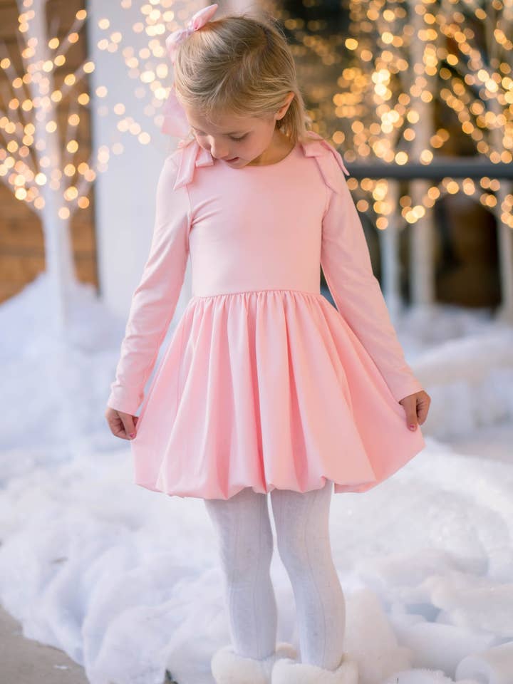 Rosé Bamboo Bubble Dress for wholesale by Love and Grow Clothing Co